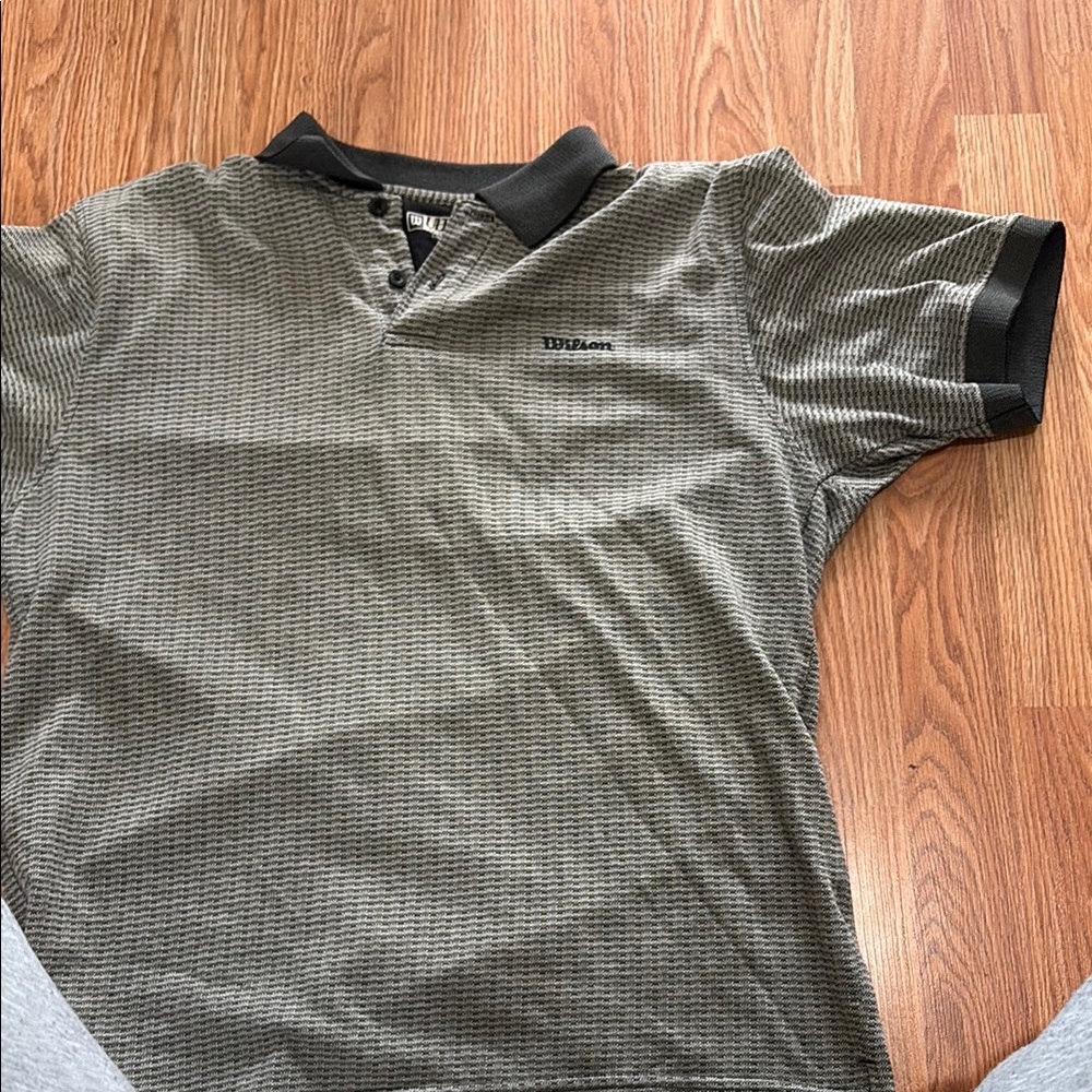 Wilson Black and Gray Polo Shirt with Textured Fabric